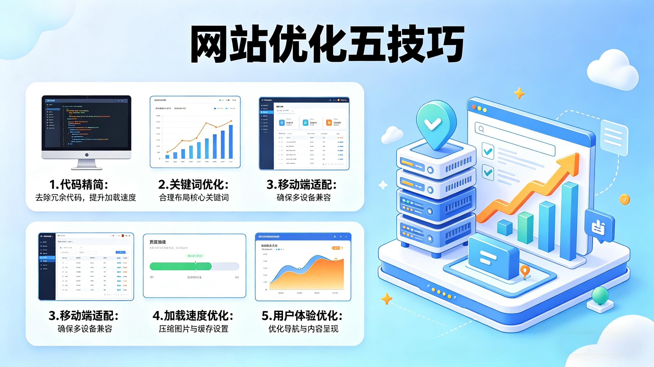 网站优化需要掌握的五点核心技巧封面